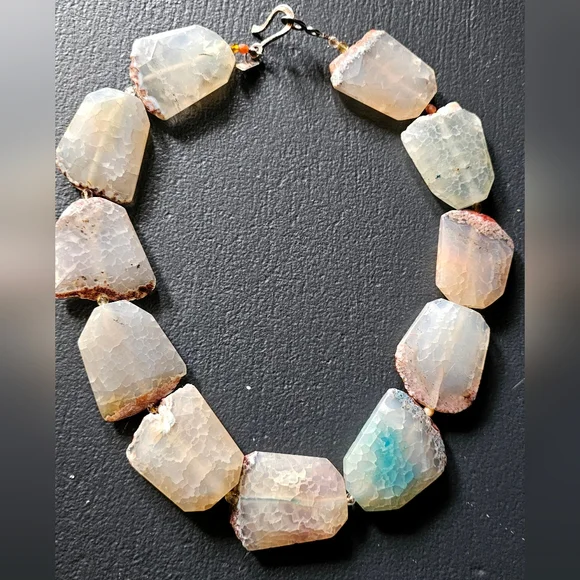 Agate Multi-Color Stone Necklace - Picture 4 of 8